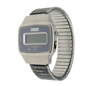 Quartz Women's Wristwatch Bulova Water Resistant Square Dial Stainless Silver